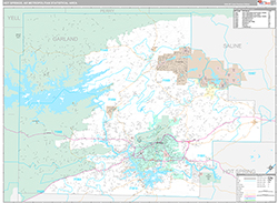 Hot Springs Metro Area Wall Map Premium Style 2026